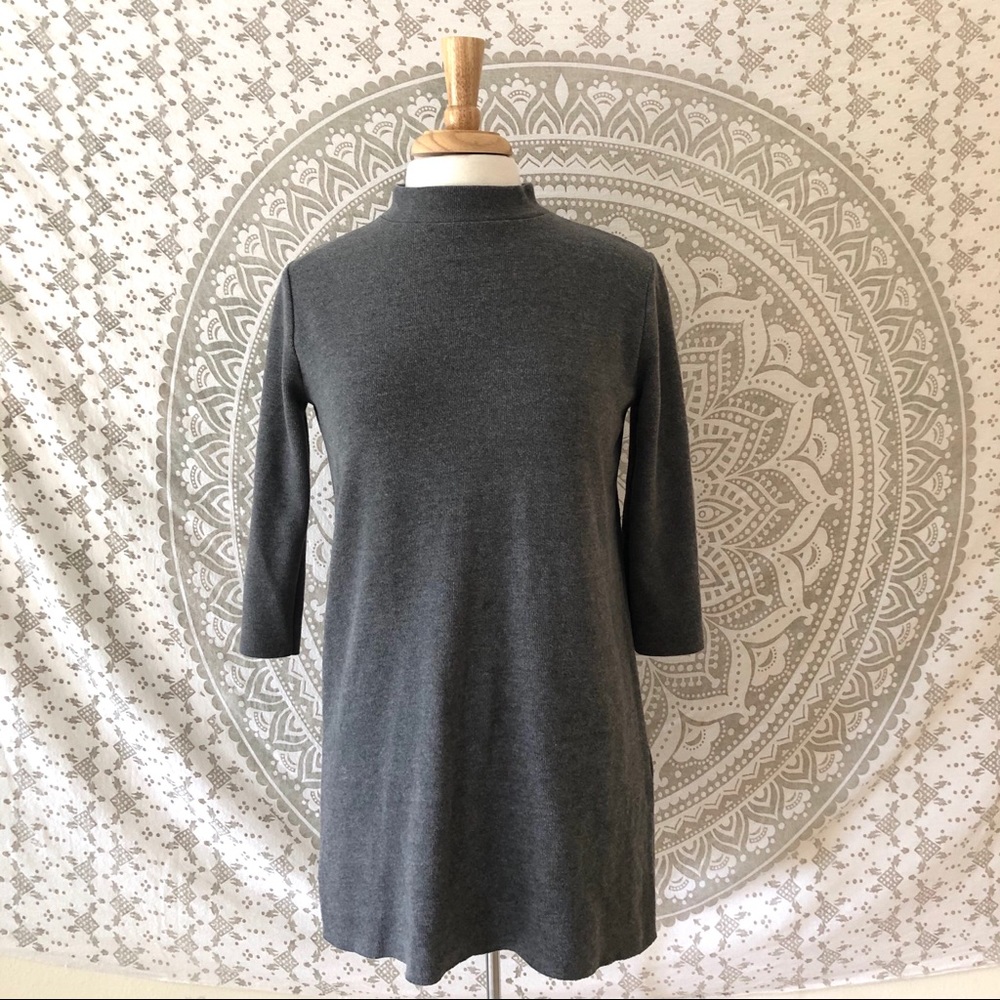 Grey long sleeve casual dress